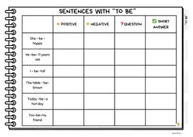 Vista previa - Hojas de trabajo - Verb "to be" Activities - página 3
