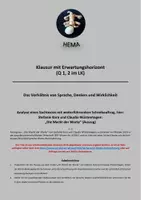 Vorschau - Unterrichtsreihen - Sprache, Denken, Wirklichkeit: Klausur zu Macht der Worte - Deckblatt