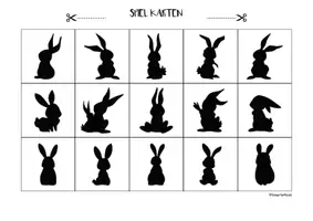 Vorschau - Stationenlernen - 🐰🐣🐔🦋Frühling Schattenbilder Klettmappe schau genau Freiarbeit - Seite 2