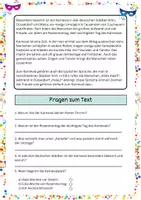 Vorschau - Arbeitsblätter - Leseverstehen Klasse 5/6: Karneval/Fasching Leseverständnis - Seite 2