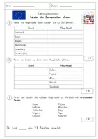 Vorschau - Arbeitsblätter - Europa / EU: Lernzielkontrolle (Länder & Hauptstädte) - Sachunterricht - Kl. 3/4 - Seite 2