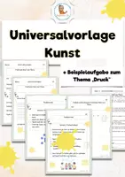 Vorschau - Unterrichtsreihen - 💫Universalvorlage für *JEDE* gestaltungspraktische Aufgabe in Kunst💫 - Deckblatt