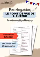 Vorschau - Arbeitsblätter - Le point de vue de l'auteur Darstellungsleistung Oberstufe - Deckblatt