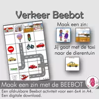Voorbeeld - BEEBOT ® mat VERKEER activiteit: Maak een zin en verbind de Bee-bot. - Voorblad