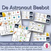 Voorbeeld - BEEBOT ® mat ASTRONAUT activiteit: Neem een raket naar de RUIMTE met de Bee-bot. - Voorblad