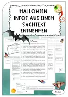 Vorschau - Stundenentwürfe - Halloween: Informationen aus einem Sachtext entnehmen - Deckblatt