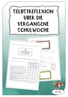 Vorschau - Arbeitsblätter - Selbstreflexion über die vergangene Schulwoche - Deckblatt