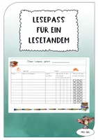 Vorschau - Arbeitsblätter - Lesepass für ein Lesetandem - Deckblatt