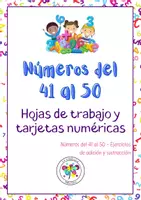 Vista previa - Hojas de trabajo - HOJAS TRABAJO NUMEROS 41 A 50 ADICION SUSTRACCION TARJETAS - Portada