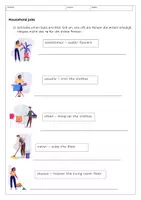 Vorschau - Arbeitsblätter - Household jobs - Tätigkeiten im Haushalt - Deckblatt