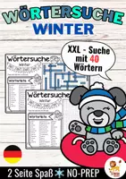 anteprima - Esercizi - XXL Wörtersuche Puzzle / Suchsel (Winter) Jahreszeiten Inverno Stagioni Tedesco - Pagina di copertina