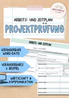 Vorschau - Arbeitsblätter - Projektprüfung -| Arbeits- und Zeitplan als Worddatei! - Deckblatt