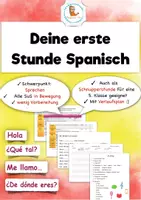 Vorschau - Arbeitsblätter - Deine erste Stunde Spanisch :) - Deckblatt