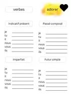 Vorschau - Arbeitsblätter - Les verbes en francais à remplir présent, passé composé, futur simple, imparfait - Seite 1