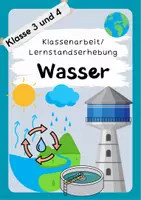 Vorschau - Test - Klassenarbeit/Lernstandserhebung "Wasser" - Klasse 3/4 - Deckblatt