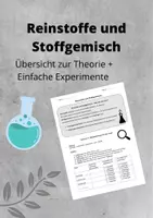 Vorschau - Arbeitsblätter - Einfache Versuche zu Reinstoffen und Stoffgemischen (PDF + Word-Datei) - Deckblatt