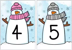 Vorschau - Poster - Ziffern bis 20: winterliche Bildkarten / Tafelmaterial (Schneemann-Design) - Seite 3