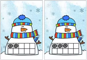 Vorschau - Poster - Punktefelder für die Ziffen bis 20: winterliche Bildkarten / Tafelmaterial (Schneemann-Design) - Seite 2