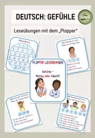 Vorschau - Fördermaterial/Inklusion - Leseübungen "Plopper" Thema Gefühle (mit Selbstkontrolle) - Deckblatt
