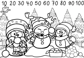 Vorschau - Arbeitsblätter - Winterliches Streifenpuzzle: Zehnerzahlen (Klasse 2) - Seite 2