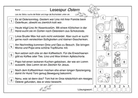 Vorschau - Arbeitsblätter - Mini-Lesespur Ostern (3-fach differenziert) - Seite 1