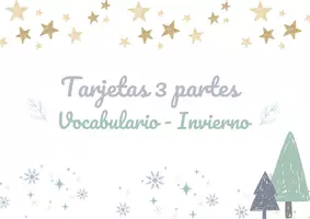 Vista previa - Refuerzo / NEE / Materiales de apoyo - INVIERNO - VOCABULARIO: Tarjetas 3 partes. Montessori. - página 1