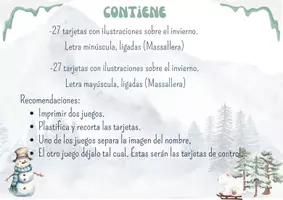Vista previa - Refuerzo / NEE / Materiales de apoyo - INVIERNO - VOCABULARIO: Tarjetas 3 partes. Montessori. - página 3