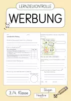 Vorschau - Test - Lernzielkontrolle / Test: Werbung (3./4. Klasse) - Deckblatt