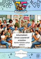 Vorschau - Arbeitsblätter - Arbeitsblatt: „Sollten Schüler wählen dürfen?“ - Einen Leserbrief erstellen 🗳️✨ - Deckblatt