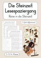 Vorschau - Arbeitsblätter - Steinzeit - Lesespaziergang - dreifach differenziert (2./3./4. Klasse) - Deckblatt