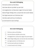 Vorschau - Stationenlernen - Lauf-und Schleichdiktat 🏃♂️📜 „Der erste Frühlingstag“ 🌼 - Seite 1