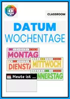 Vorschau - Poster - Wochentage Tafelaushang in Regenbogenoptik - Deckblatt
