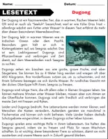 Vorschau - Spiele - Dugong: Leseverständnis und Kreuzworträtsel mit Lösungen - Seite 1