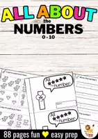 Vista previa - Hojas de trabajo - All About The Numbers 0 - 10 | Números Matemáticas Inglés - Portada