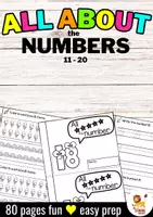 anteprima - Esercizi - All About The Numbers 11 - 20 | Numeri Matematica Inglese - Pagina di copertina