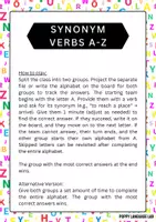Aperçu - Jeux - Jeu A-Z : Verbes Synonymes pour les niveaux A2-B1 - Page 1