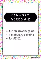 Aperçu - Jeux - Jeu A-Z : Verbes Synonymes pour les niveaux A2-B1 - Page de couverture