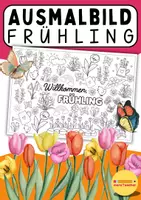 Vorschau - Mal- und Bastelvorlagen - Doodle-Ausmalbild zum Thema Frühling - Deckblatt