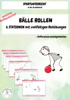 Vorschau - Stationenlernen - BÄLLE ROLLEN - Stationskarten (Sportunterricht Grundschule) - Deckblatt