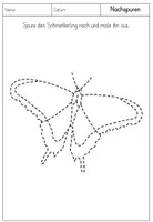 Vorschau - Mal- und Bastelvorlagen - Graphomotorik / Nachspuren - Schmetterlinge 15 Motive - Vorschule / Anfangsunterricht - Seite 3
