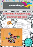 Vorschau - Mal- und Bastelvorlagen - Konfetti-Bilder zu Karneval, Fasching, Fasnacht mit Anleitung und Bewertungsbogen - Seite 1
