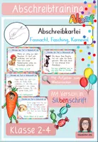 Vorschau - Arbeitsblätter - Abschreibkartei Fasnacht/ Fasching/ Karneval - Deckblatt