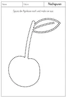 Vorschau - Arbeitsblätter - Graphomotorik / Nachspuren - Obst 10 Motive - Vorschule / Anfangsunterricht - Seite 1