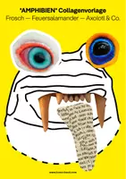 Vorschau - Mal- und Bastelvorlagen - Tier-Collagen für den Kunstunterricht: AMPHIBIEN & Co. Frosch, Axolotl, Feuersalamander - Deckblatt