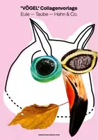 Vorschau - Mal- und Bastelvorlagen - Tier-Collagen für den Kunstunterricht: VÖGEL & Co. Eule, Taube, Hahn - Deckblatt
