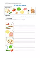 Vorschau - Arbeitsblätter - Vorgangsbeschreibung: Ein Sandwich belegen - Rezept - Anleitung (Deutsch, Klasse 5-7) - Seite 1