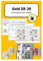 Vorschau - Arbeitsblätter - Geld Zahlenraum 20: Euromünzen und -scheine - Deckblatt