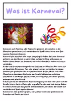 Vorschau - Arbeitsblätter - Karneval und Fasching Arbeitsblätter, Texte und Rätsel - Seite 1