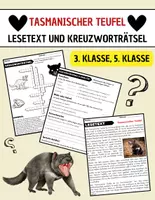 Vorschau - Spiele - Tasmanischer Teufel: Leseverständnis und Kreuzworträtsel mit Lösungen - Deckblatt