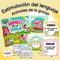 Vista previa - Tarjetas / Manipulativos - Estimulación del lenguaje: Animales de la Granja - Portada